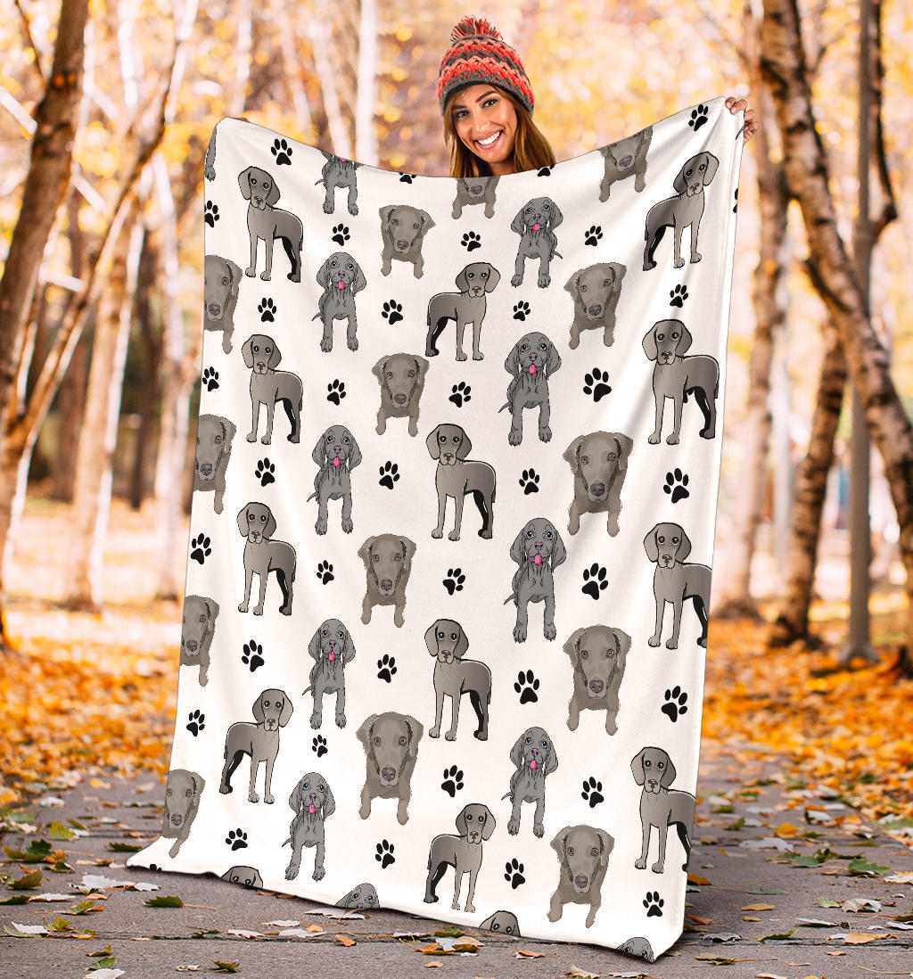 Weimaraner Paw Blanket