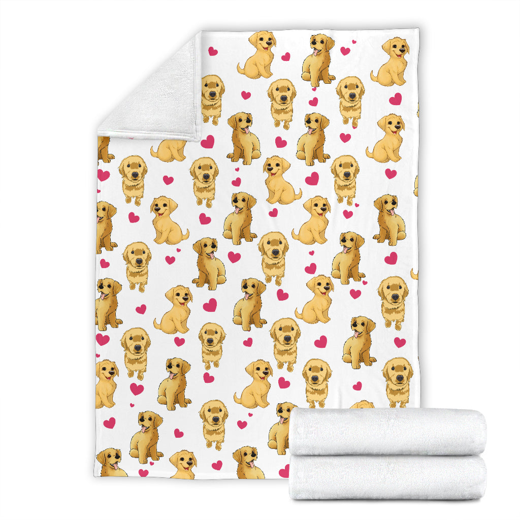 Golden Retriever Heart Blanket
