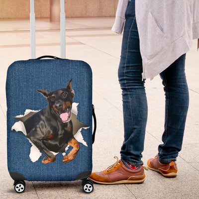 Doberman Pinscher Torn Paper Luggage Covers