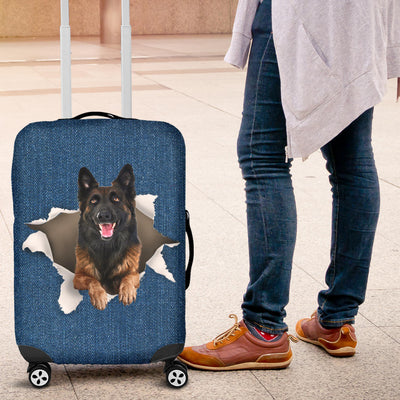 Tervuren dog Torn Paper Luggage Covers