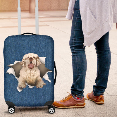 Clumber Spaniel Torn Paper Luggage Covers