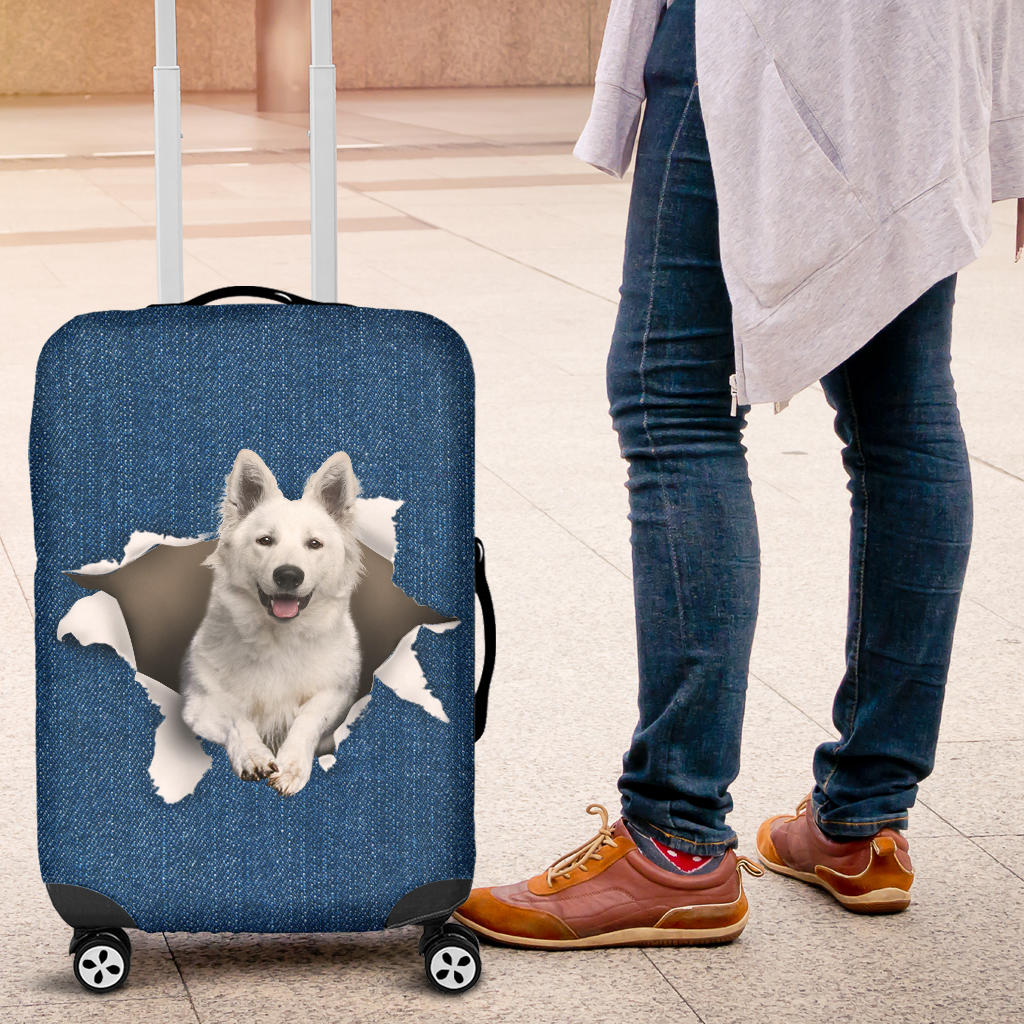 Berger Blanc Suisse Torn Paper Luggage Covers