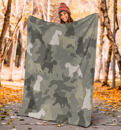 Schnauzer Camo Blanket