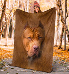 American Pit Bull Terrier Face Hair Blanket