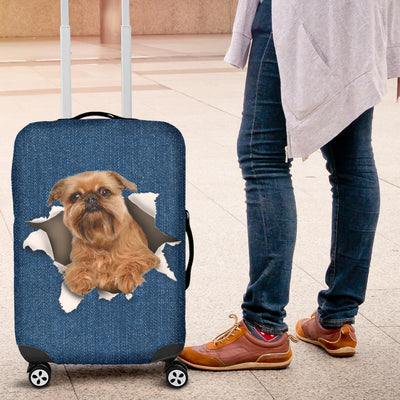 Brussels Griffon Torn Paper Luggage Covers