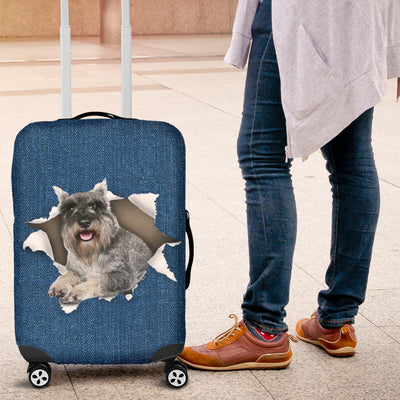 Standard Schnauzer Torn Paper Luggage Covers