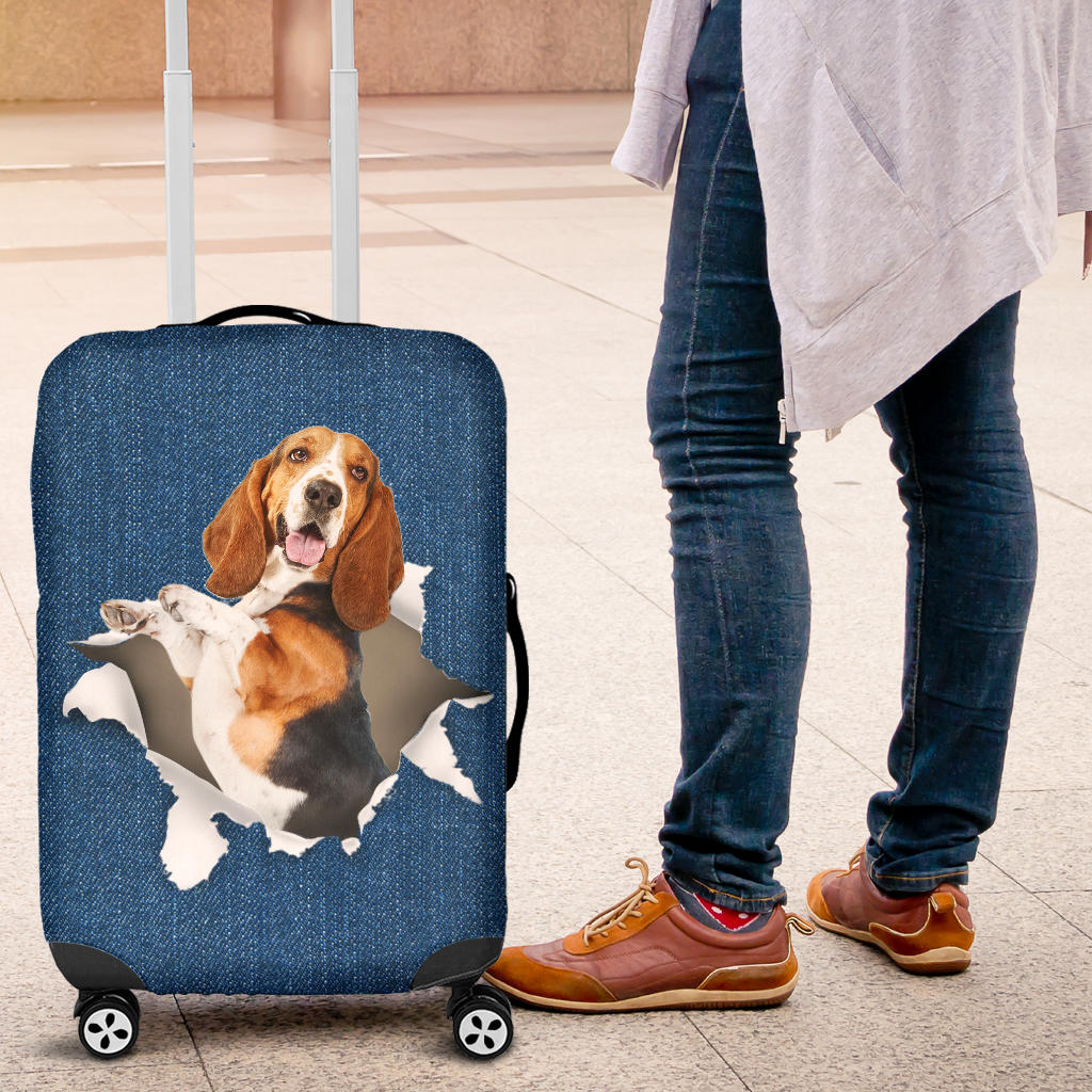 Basset Hound Torn Paper Luggage Covers