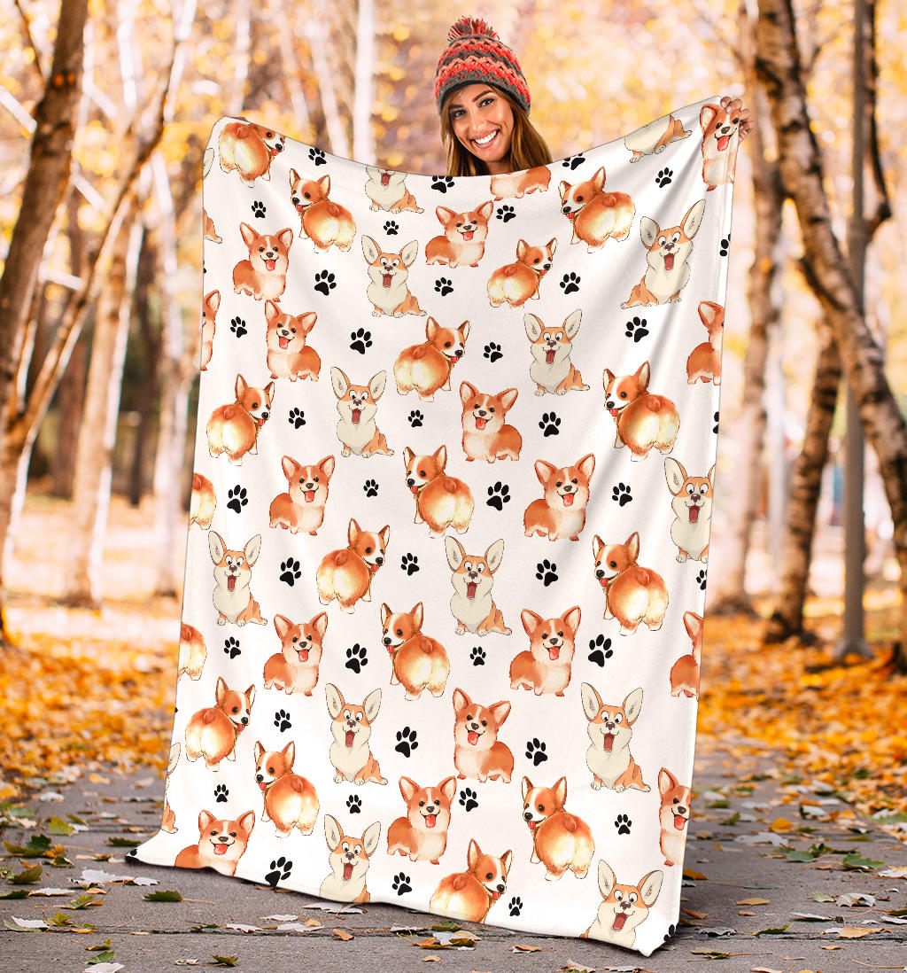 Welsh Corgi Paw Blanket