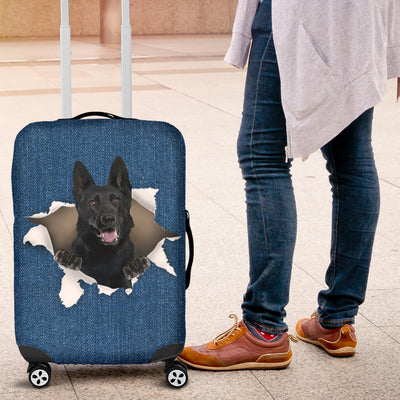 German Shepherd Torn Paper Luggage Covers