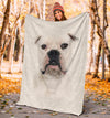 American Bulldog Face Hair Blanket