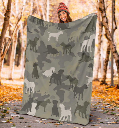 Border Terrier Camo Blanket