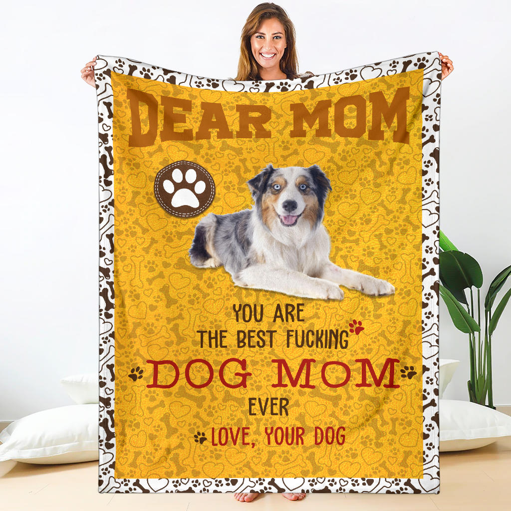 Australian Shepherd-Dog Mom Ever Blanket
