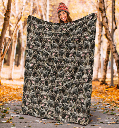 Norwegian Elkhound Full Face Blanket