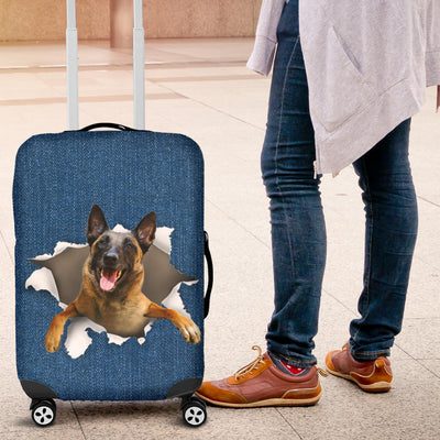 Malinois dog Torn Paper Luggage Covers