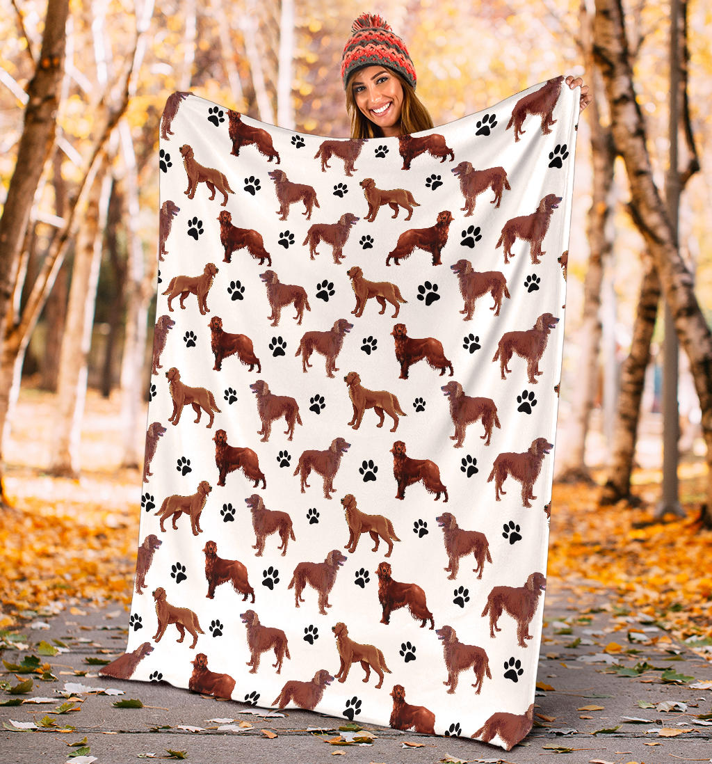 Irish Setter Paw Blanket