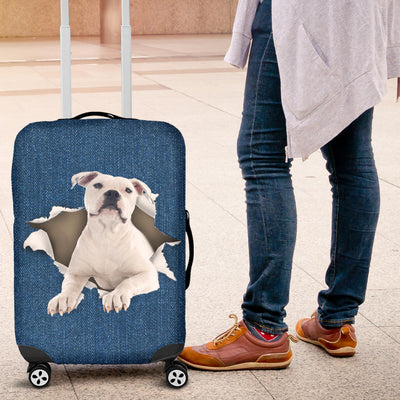 American Bulldog Torn Paper Luggage Covers