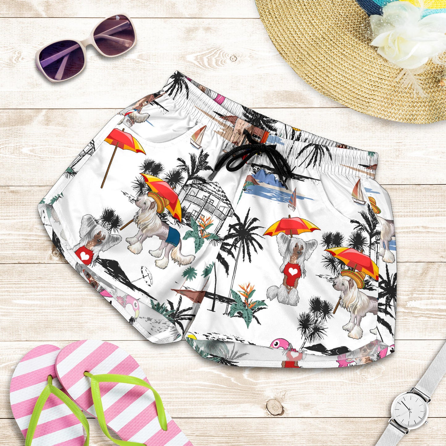 Chinese Crested Dog-Summer Beach-SW