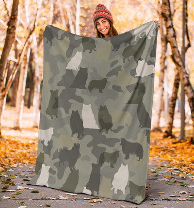 Rough Collie Camo Blanket