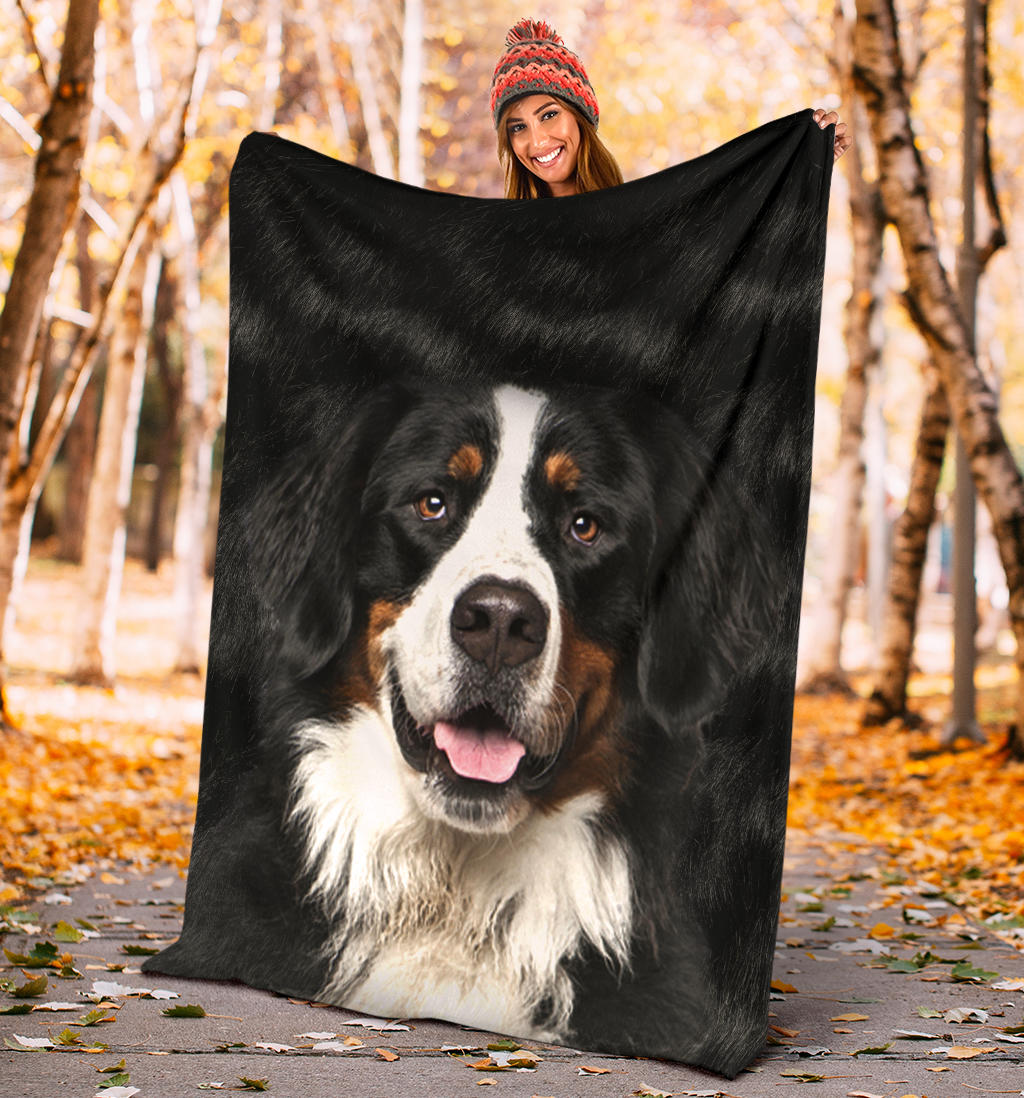 Bernese Mountain Dog 2 Face Hair Blanket