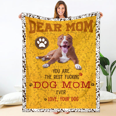 American Pit Bull Terrier-Dog Mom Ever Blanket
