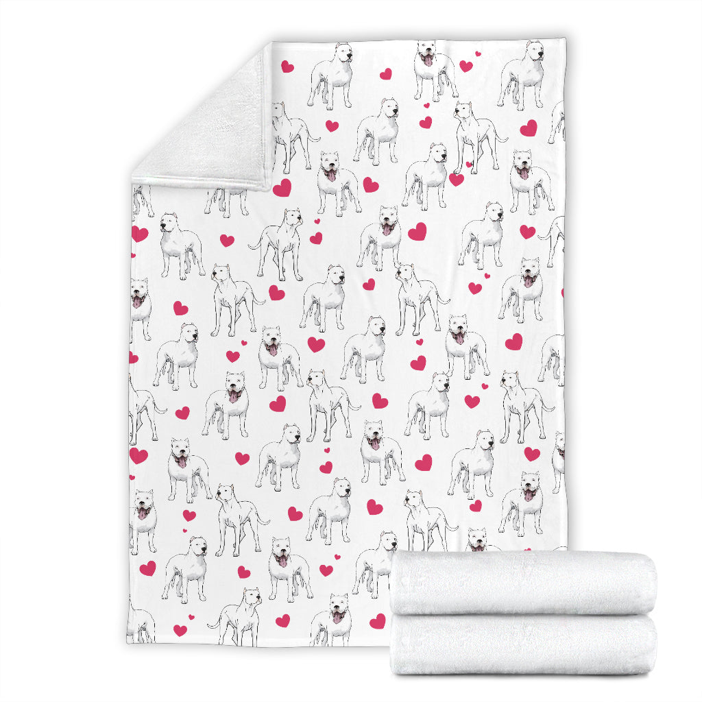 Dogo Argentino Heart Blanket