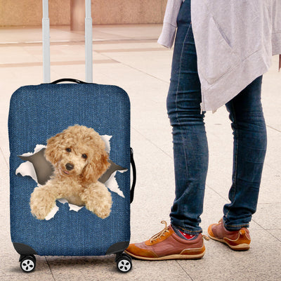 Poodle Torn Paper Luggage Covers