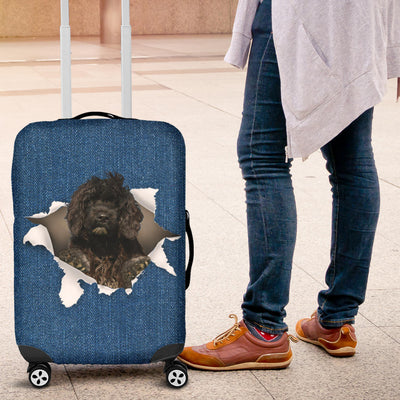 Portuguese Water Dog Torn Paper Luggage Covers