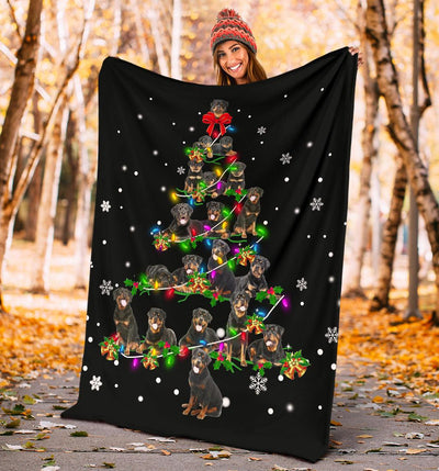 Rottweiler Christmas Tree Blanket