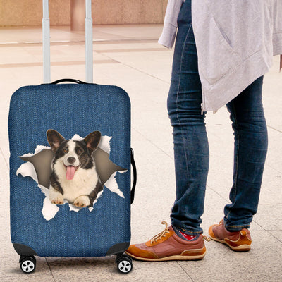 Welsh Corgi Torn Paper Luggage Covers