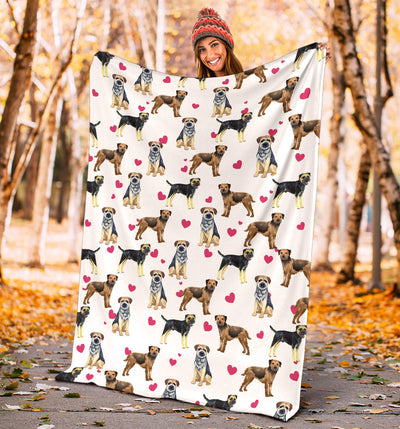 Border Terrier Heart Blanket