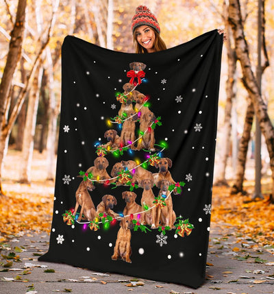 Rhodesian Ridgeback Christmas Tree Blanket