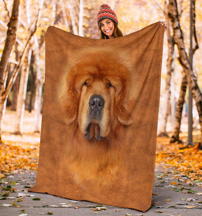 Tibetan Mastiff Face Hair Blanket