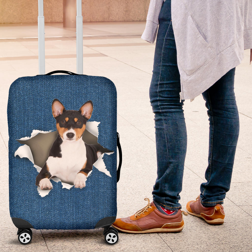 Basenji Torn Paper Luggage Covers