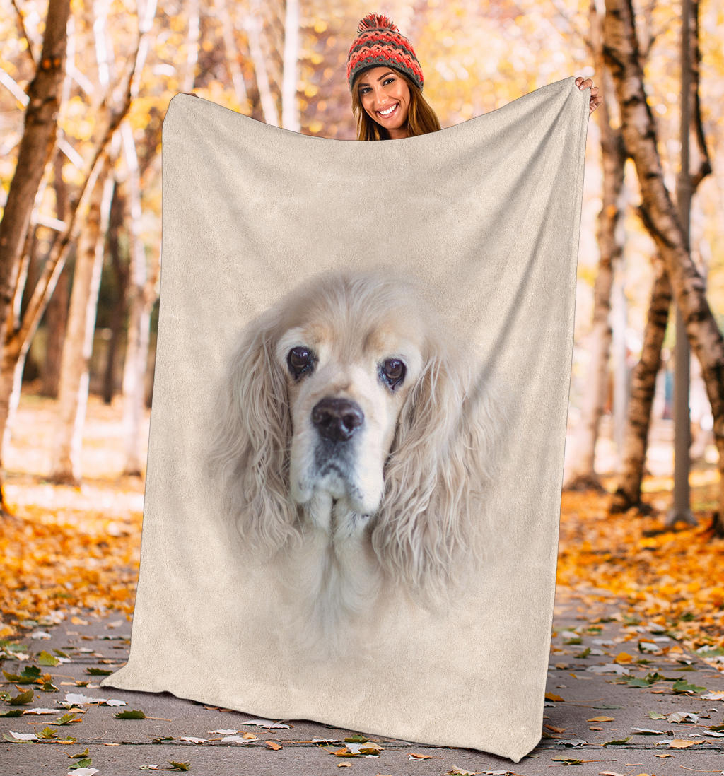 American Cocker Spaniel Face Hair Blanket