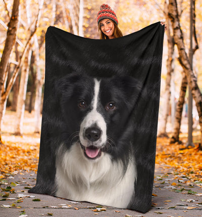 Border Collie 2 Face Hair Blanket