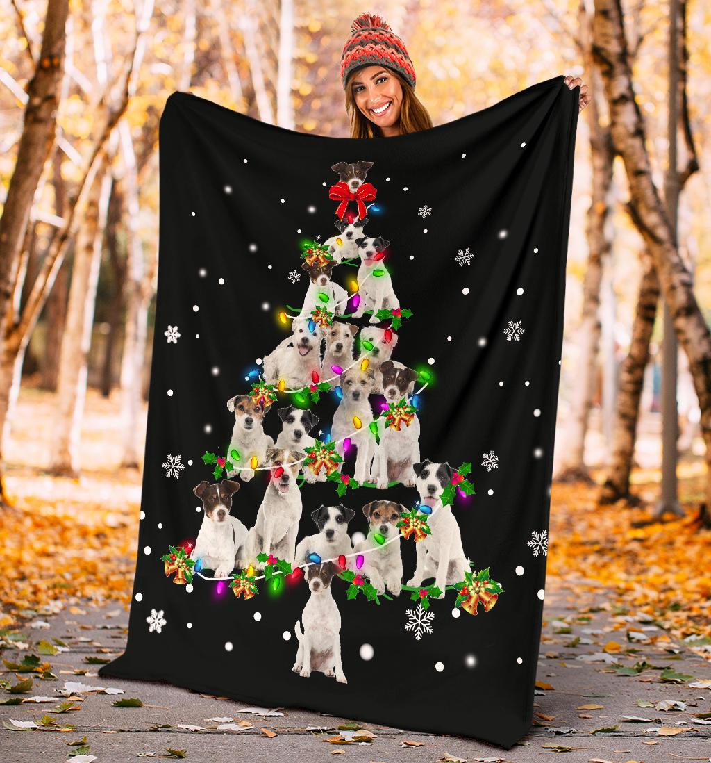 Parson Russell Terrier Christmas Tree Blanket