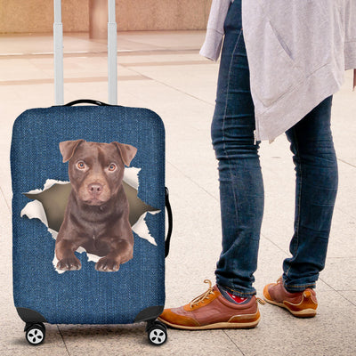 Patterdale Terrier Torn Paper Luggage Covers