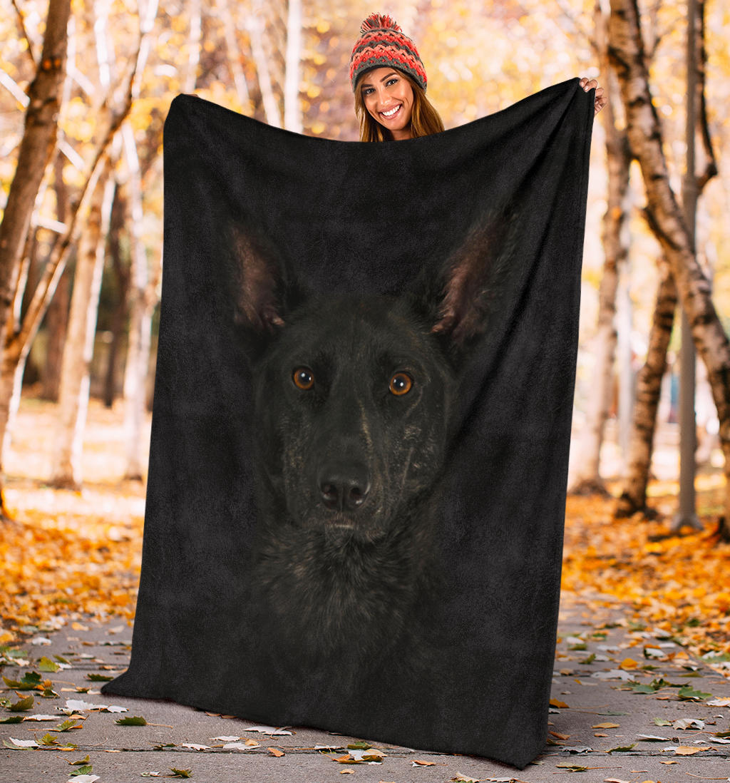 Dutch Shepherd Face Hair Blanket