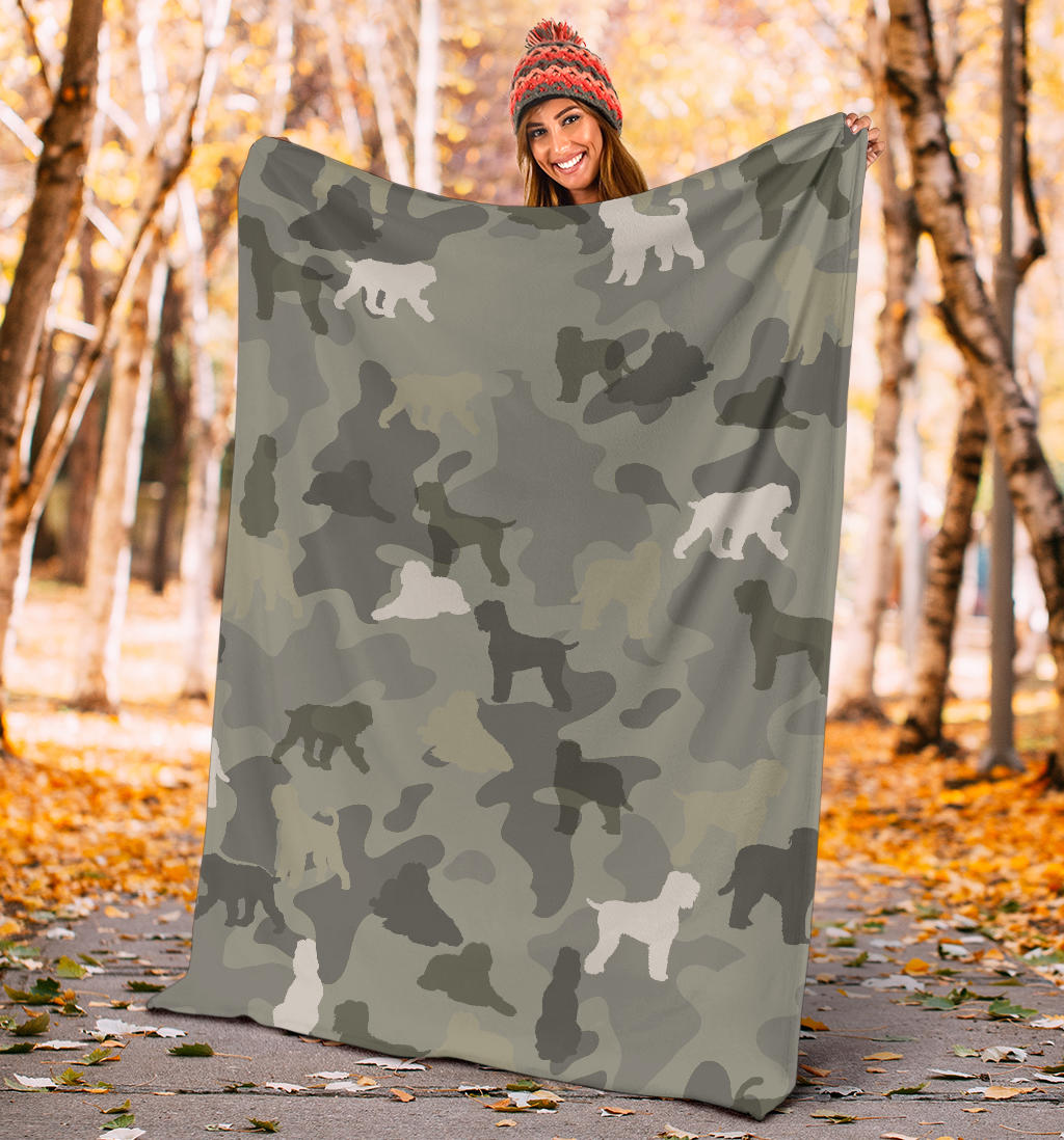 Black Russian Terrier Camo Blanket