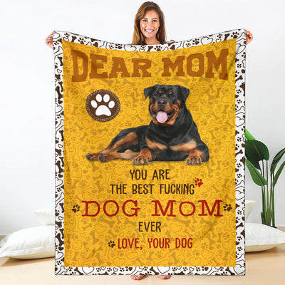 Rottweiler-Dog Mom Ever Blanket