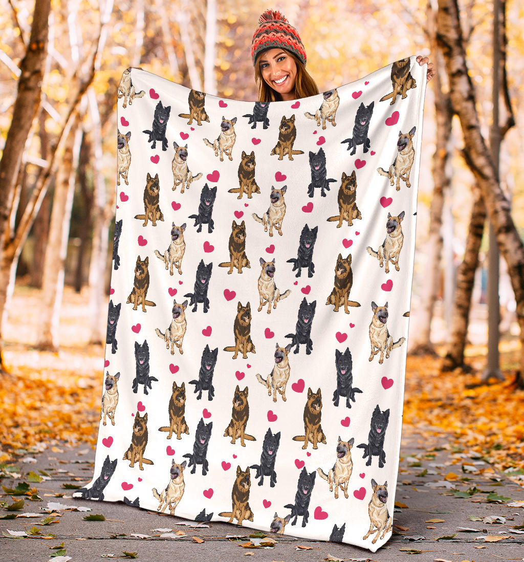 Belgian Malinois Heart Blanket