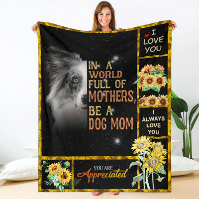 Blue Merle Collie-A Dog Mom Blanket