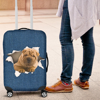 Shar Pei Torn Paper Luggage Covers