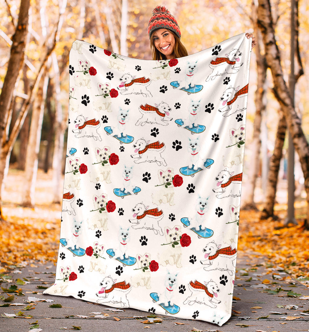 West Highland White Terrier Paw Blanket