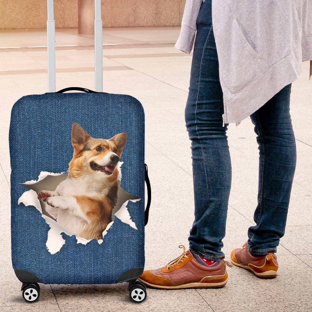 Welsh Corgi Torn Paper Luggage Covers