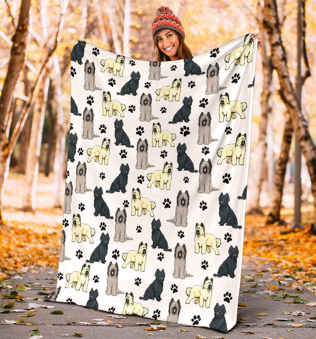 Briard Paw Blanket