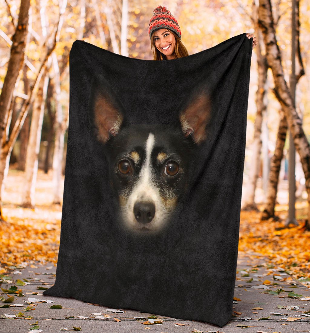 Rat Terrier Face Hair Blanket