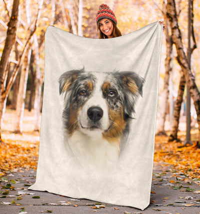 Australian Shepherd Face Hair Blanket