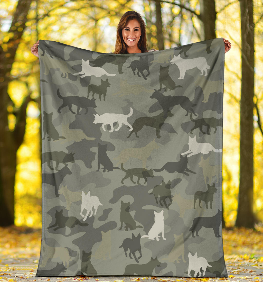 Australian Cattle Dog Camo Blanket