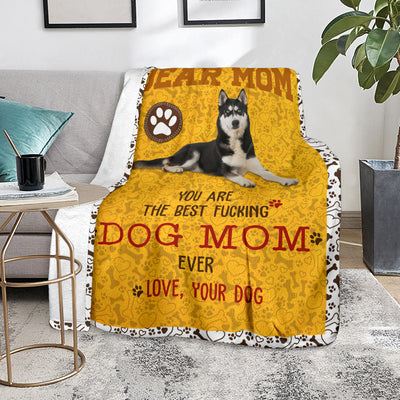 Husky 2-Dog Mom Ever Blanket